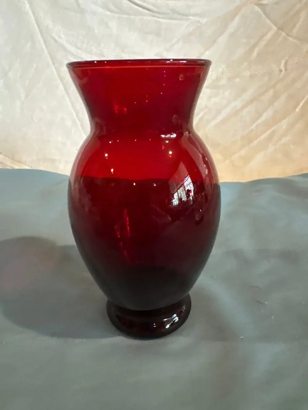 Vintage Anchor Hocking Royal Ruby Red Glass Vase 6.5